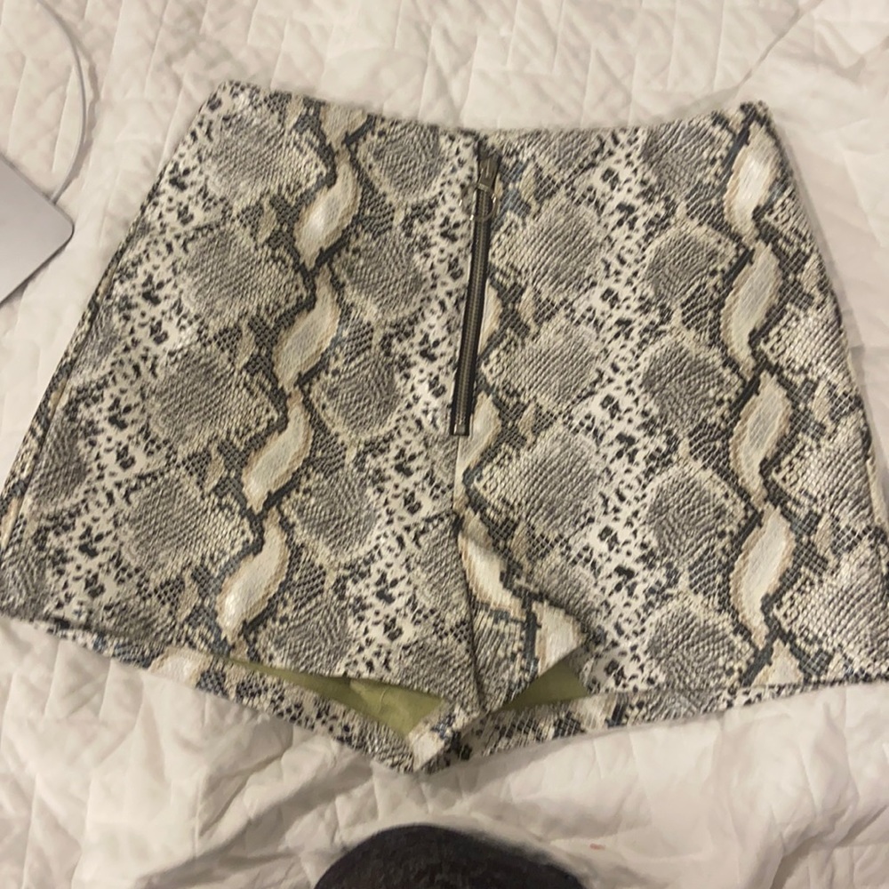 Snakeskin pleather high waisted shorts